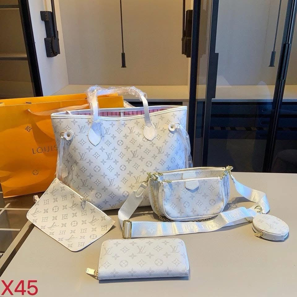 Luxe- white monogram bag set