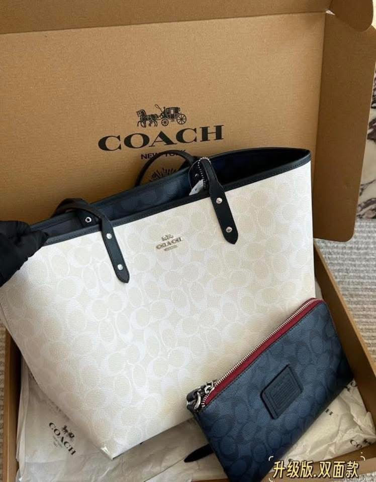 Luxe- C White & Black Tote Reversable