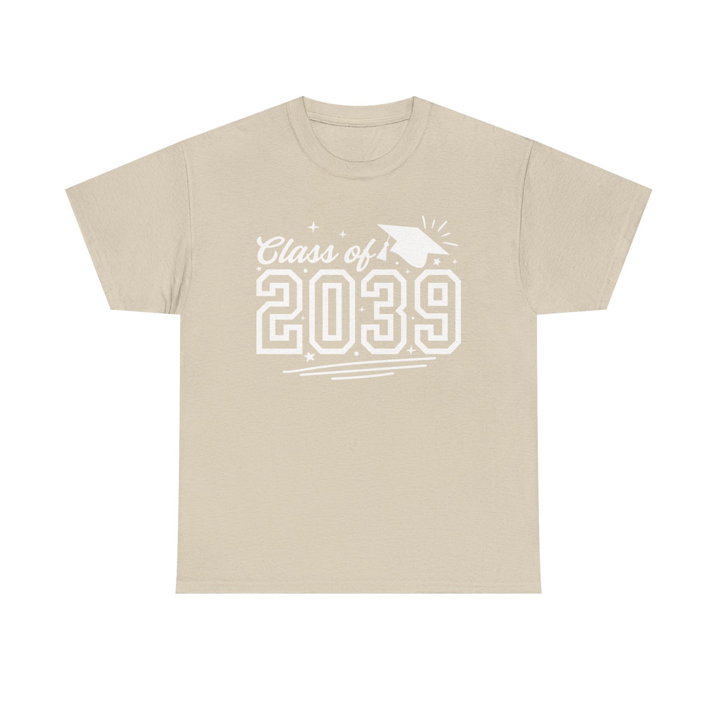Class of 2039 Tee — Graduation Milestone Shirt (Includes Grade Progression Back)