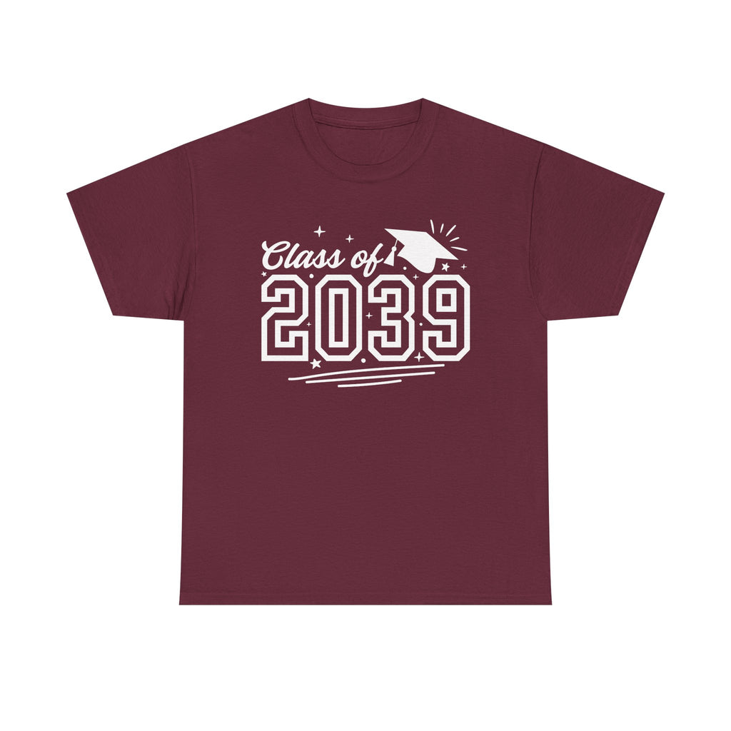 Class of 2039 Tee — Graduation Milestone Shirt (Includes Grade Progression Back)
