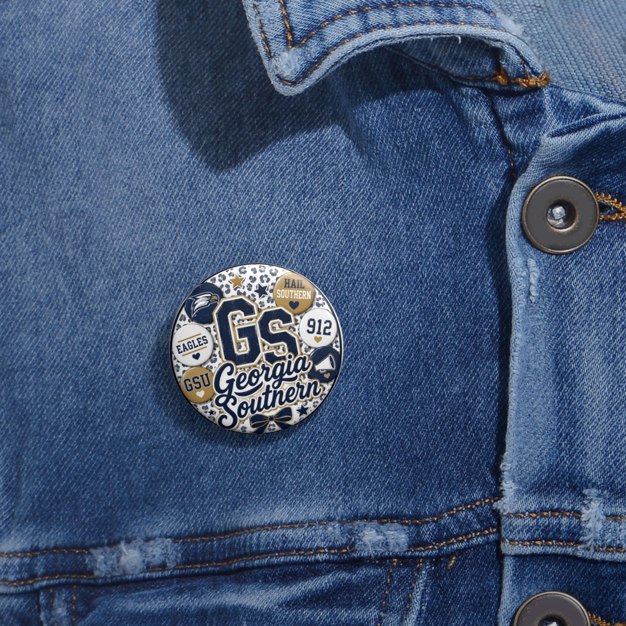 Georgia Southern GS School Spirit Pin Button — College Campus Jacket Pin