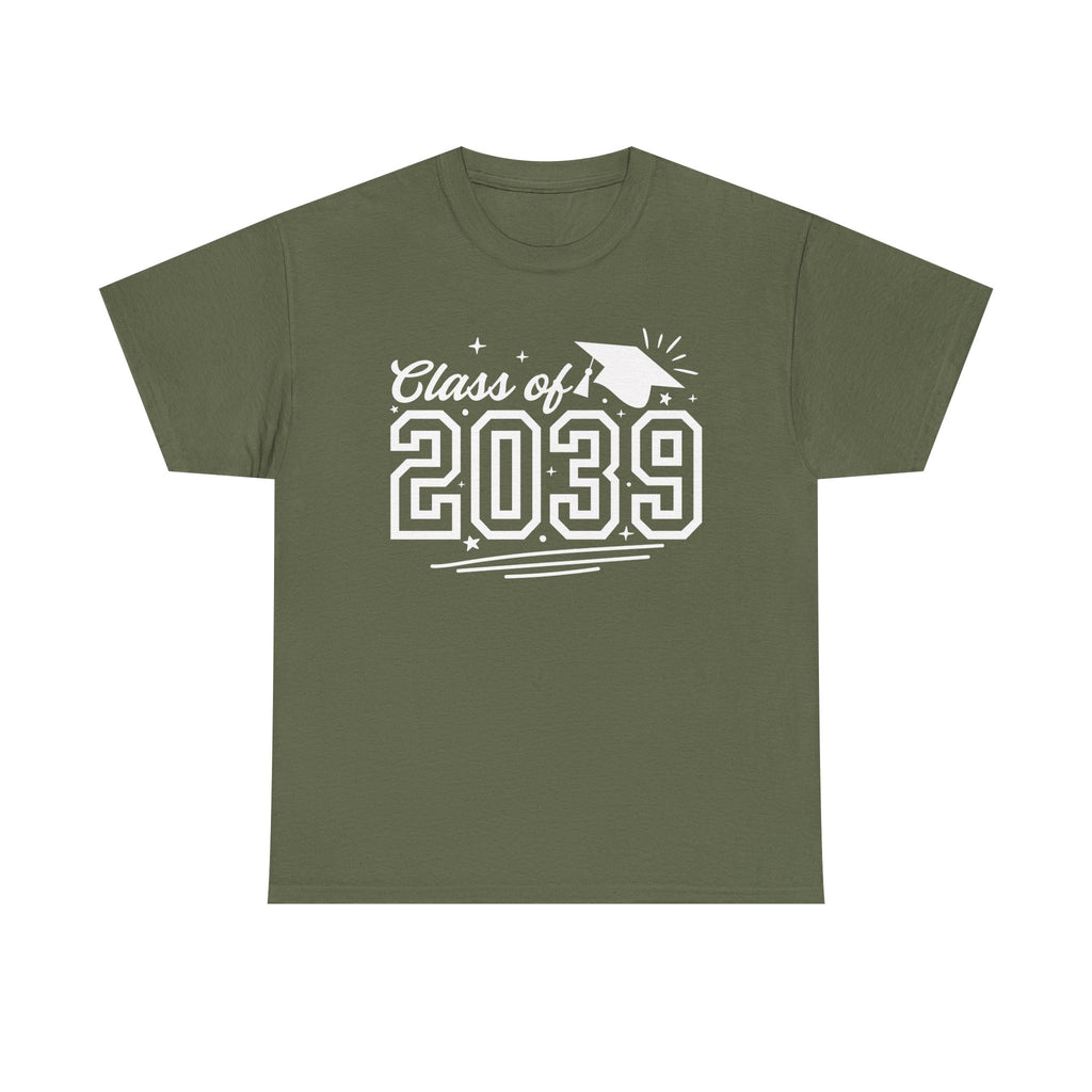 Class of 2039 Tee — Graduation Milestone Shirt (Includes Grade Progression Back)