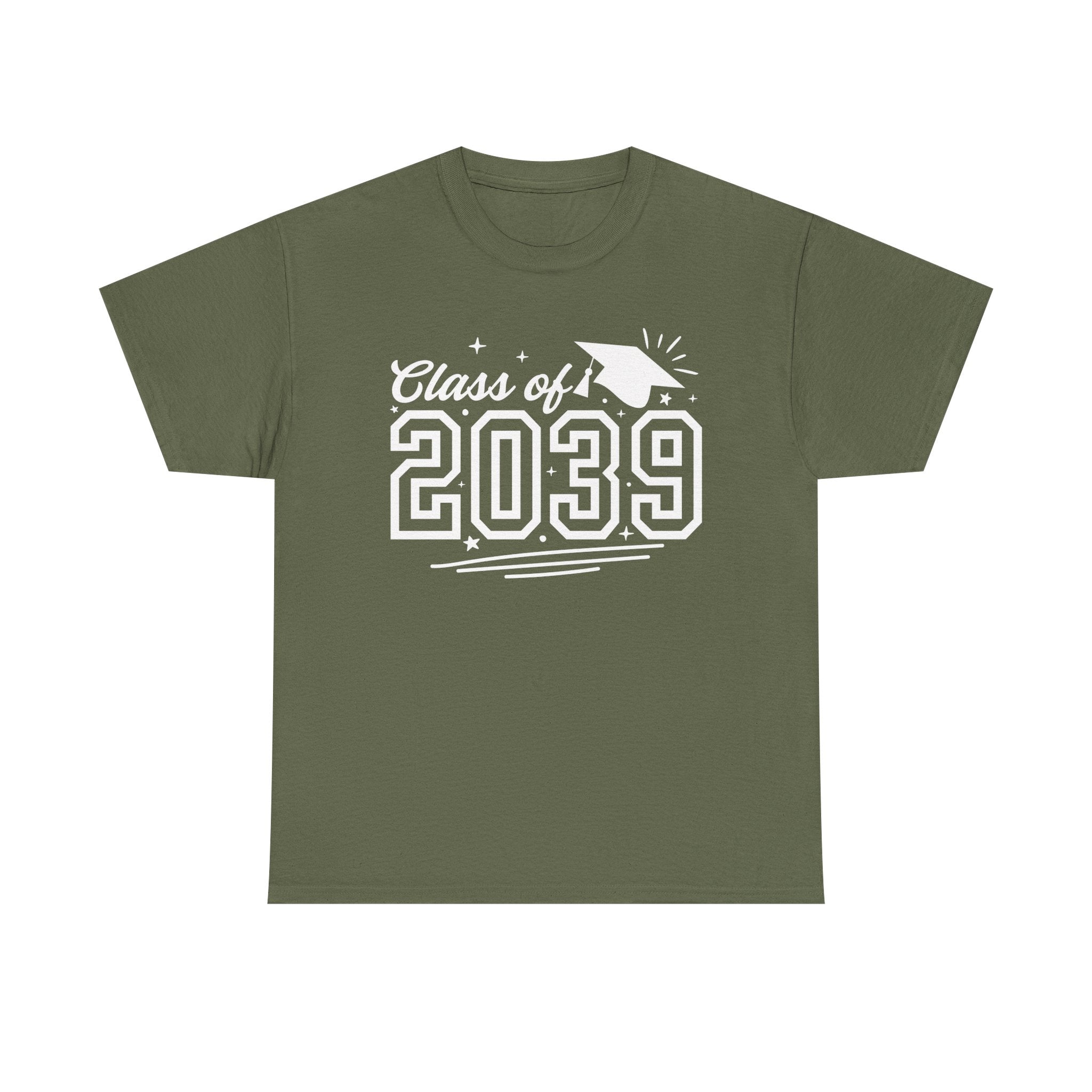 Class of 2039 Tee — Graduation Milestone Shirt (Includes Grade Progression Back)