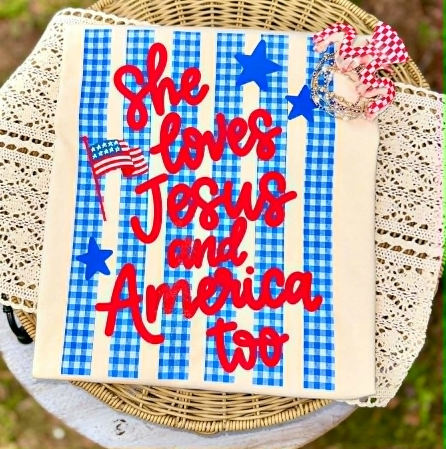 She Loves Jesus and America Tee