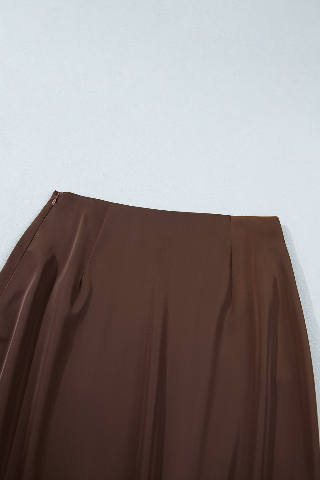 Dark Brown Lace Patchwork Hem Long Casual Shift Skirt