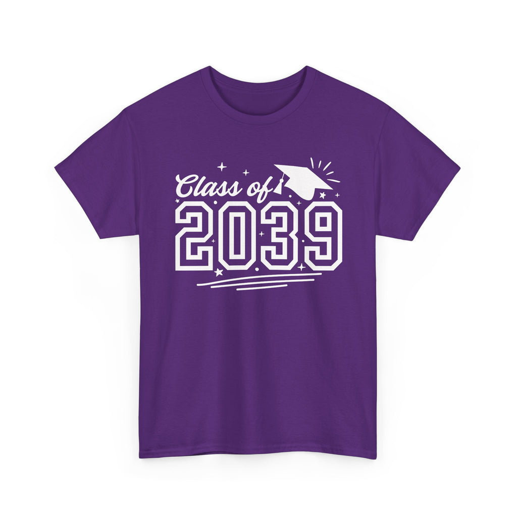 Class of 2039 Tee — Graduation Milestone Shirt (Includes Grade Progression Back)