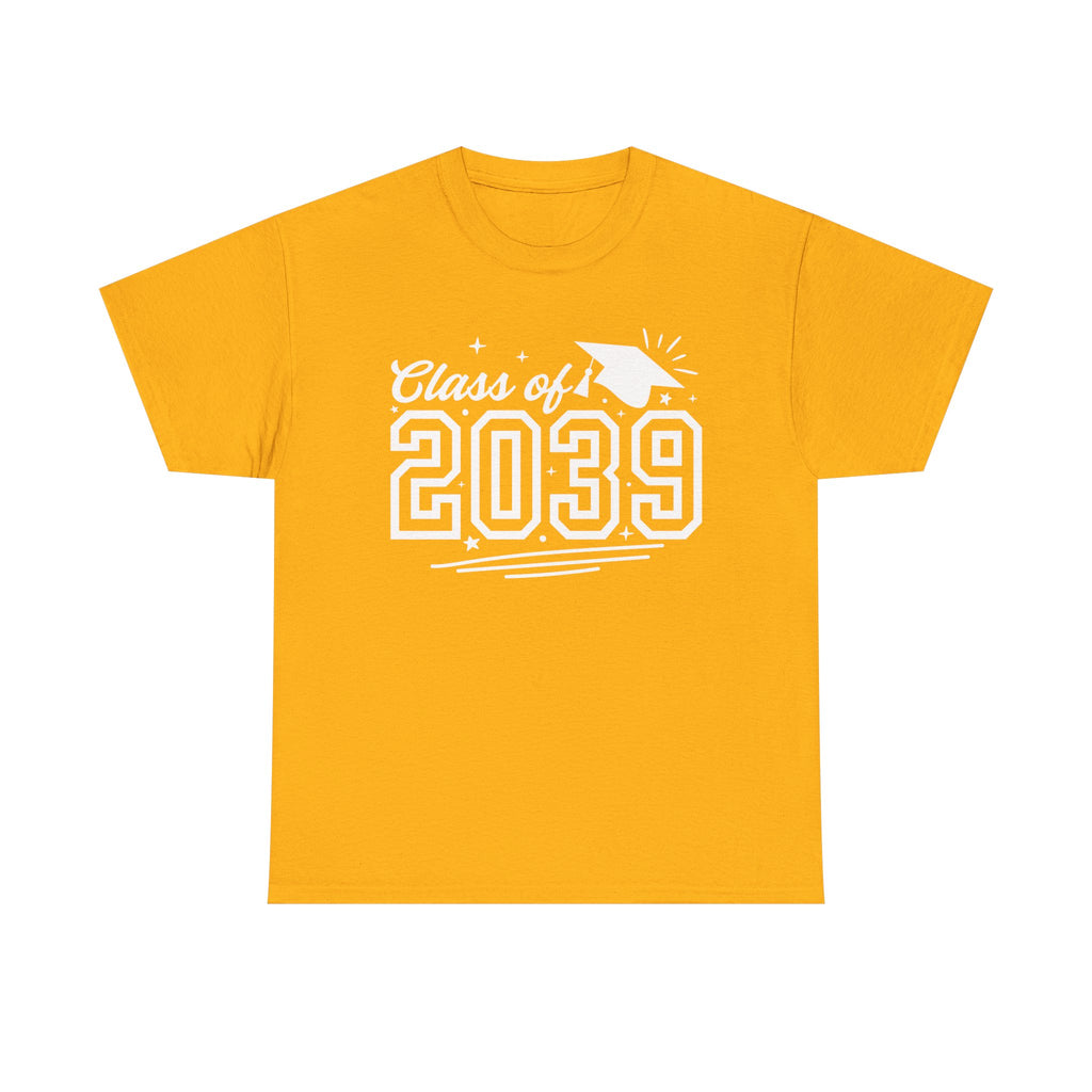Class of 2039 Tee — Graduation Milestone Shirt (Includes Grade Progression Back)