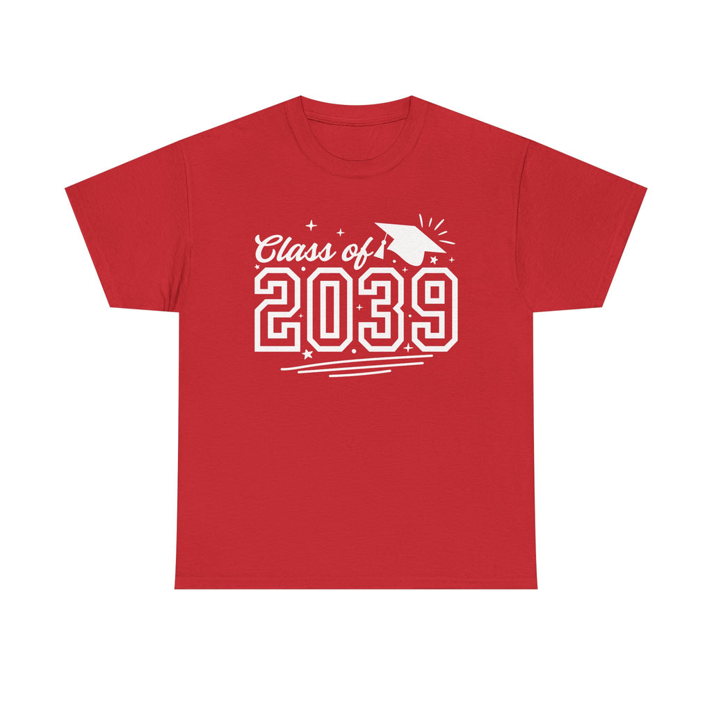 Class of 2039 Tee — Graduation Milestone Shirt (Includes Grade Progression Back)