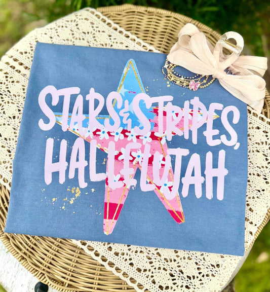 Stars & Stripes, Hallelujah Patriotic Faith Tee