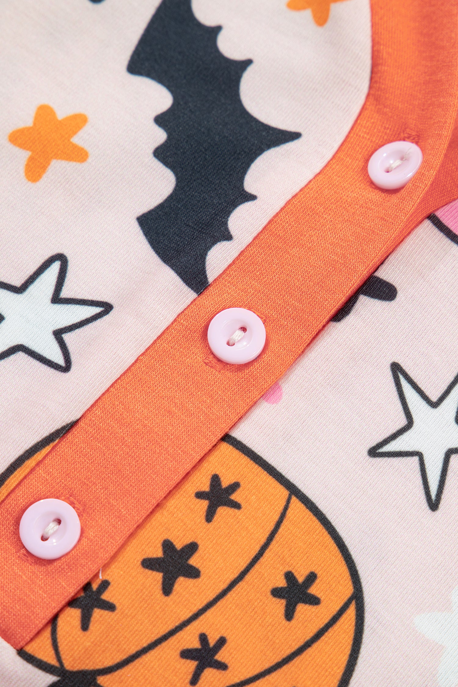 Pink Halloween Pumpkin Print Long Sleeve Home Wear Lounge Set