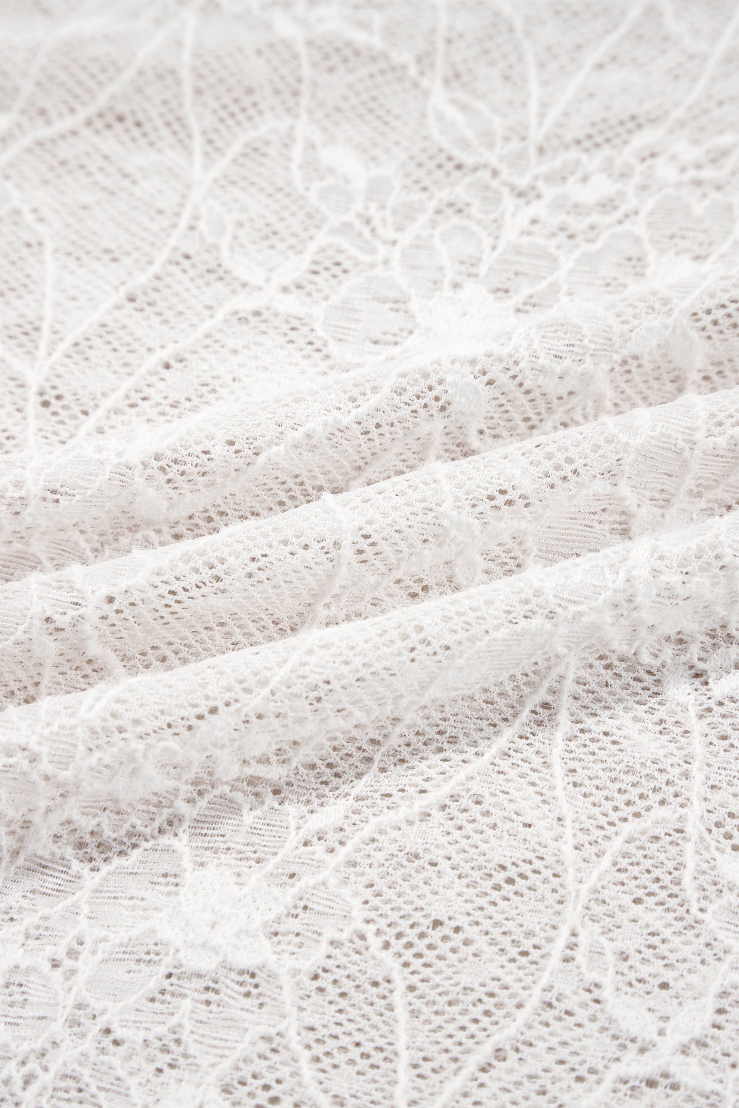 Beige Long Sleeve Sheer Mesh Lace Top